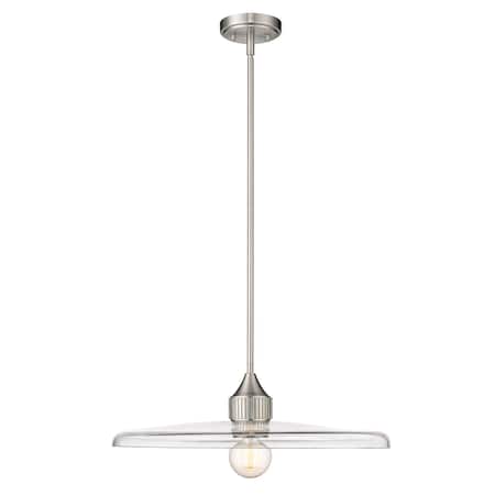 Z-Lite Paloma Pendant, 1-Light, 24 In.W x 6.75 In.H, Brushed Nickel/Clear 821P24-BN